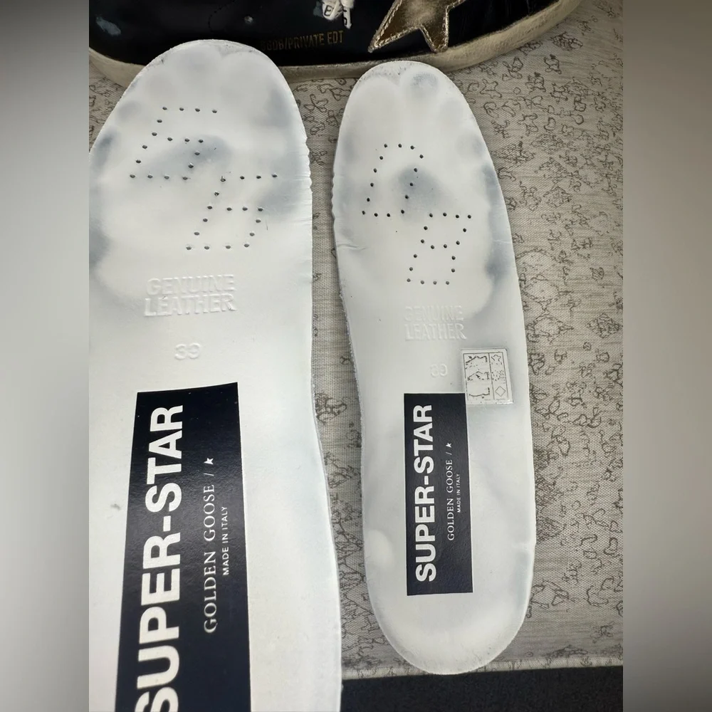 Golden Goose Black/Leopard/Gold Calf Hair Super-Star Private/Edt- Size 39 (9) - Picture 13 of 16